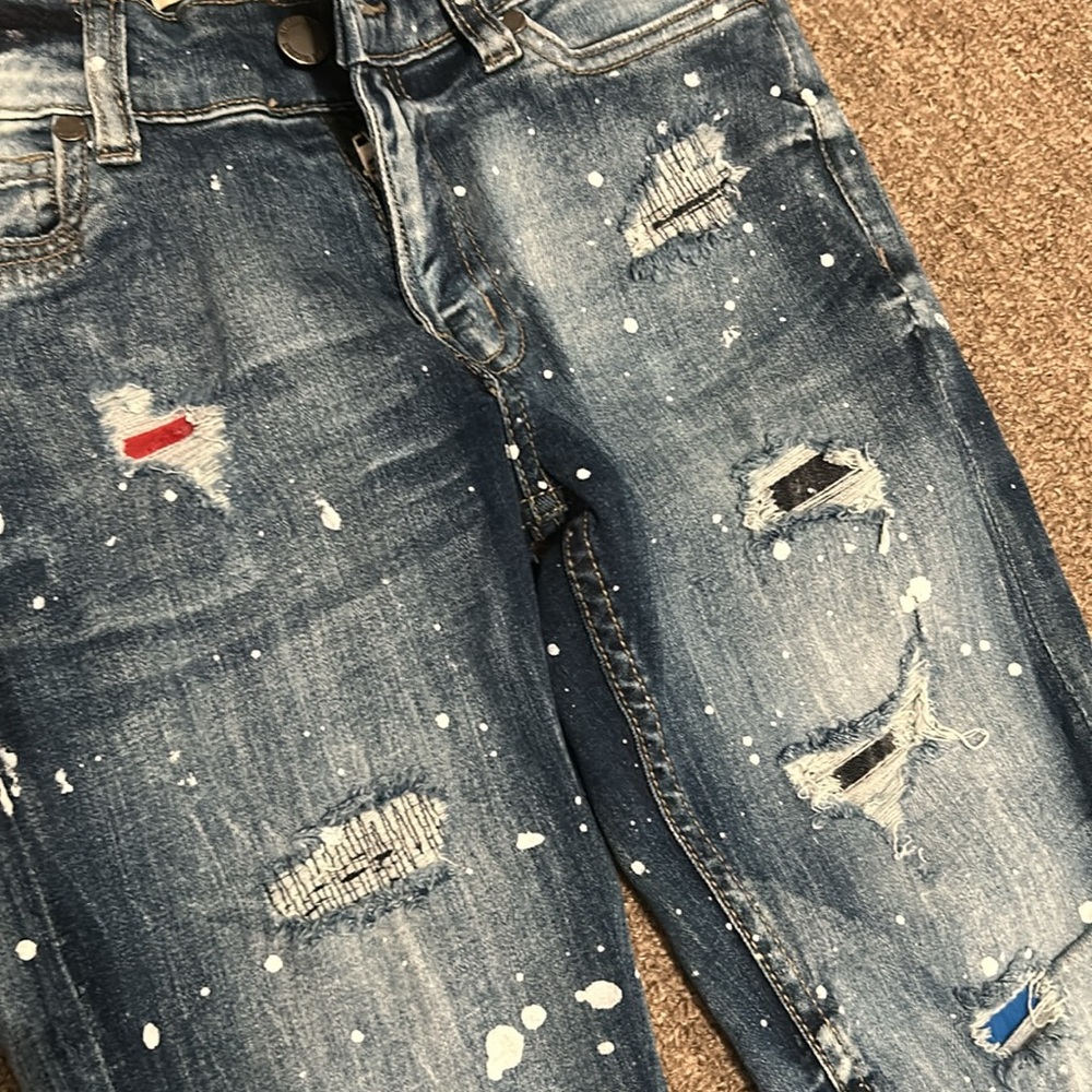 Girls Distressed Blue Cult Jeans - Picture 5 of 5